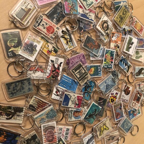 American Bar Association Keychain - Upcycled Recycled Postage Stamp Key Chain - Picture 7 of 9